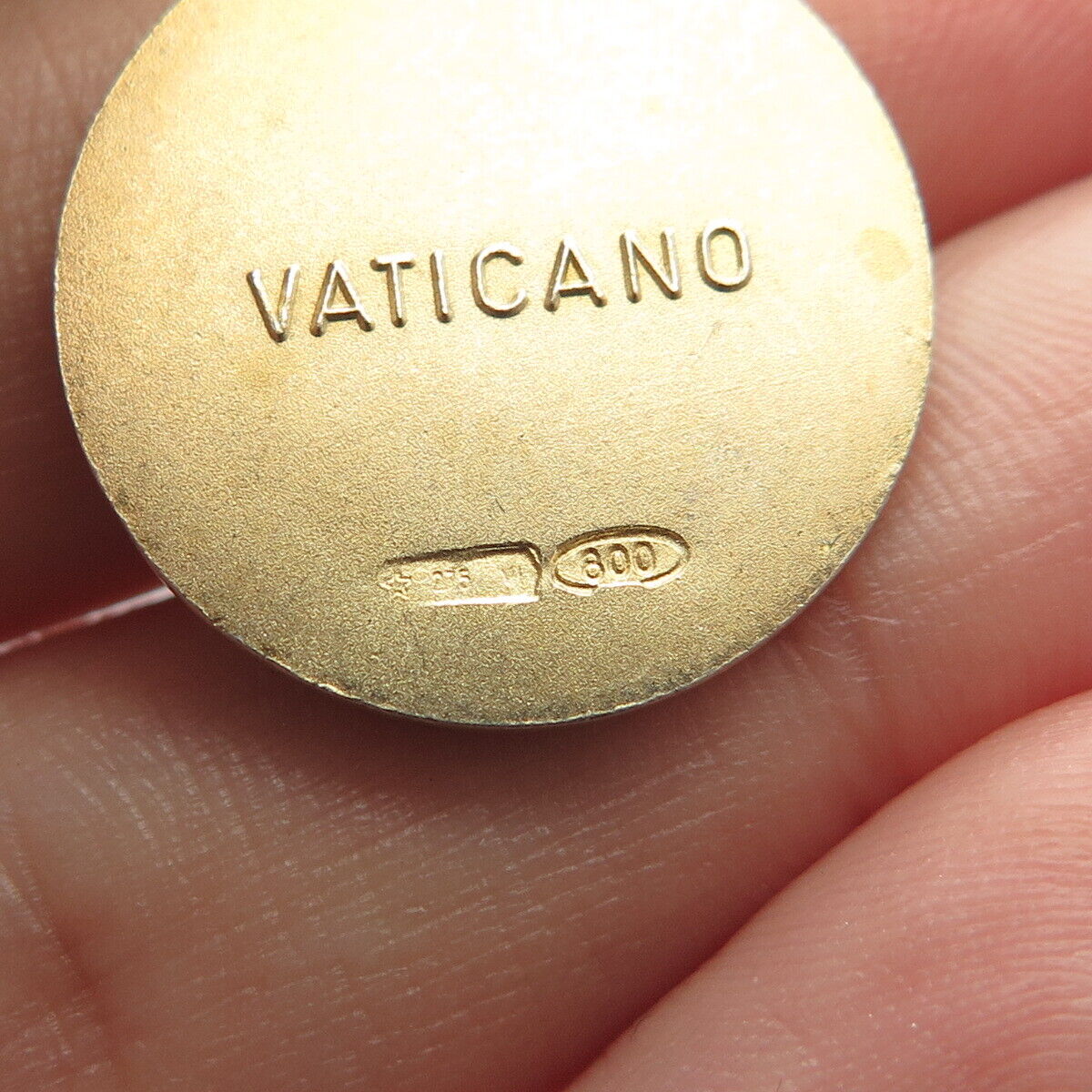 800 Silver Gold Plated Vintage Vaticano Beatus Joannes Paulus II Coin Pendant