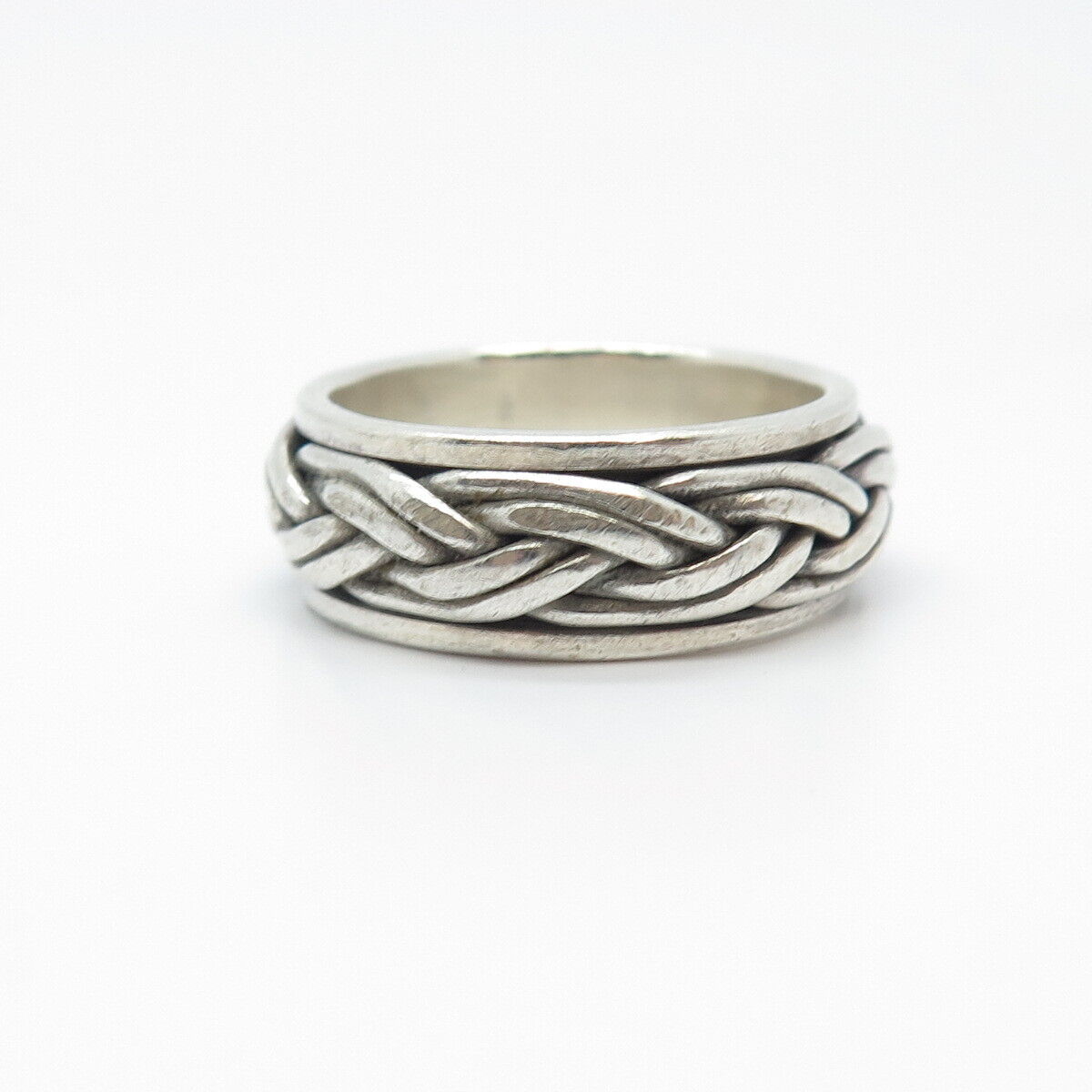 925 Sterling Silver Vintage Celtic Rotating Band Ring Size 9.5