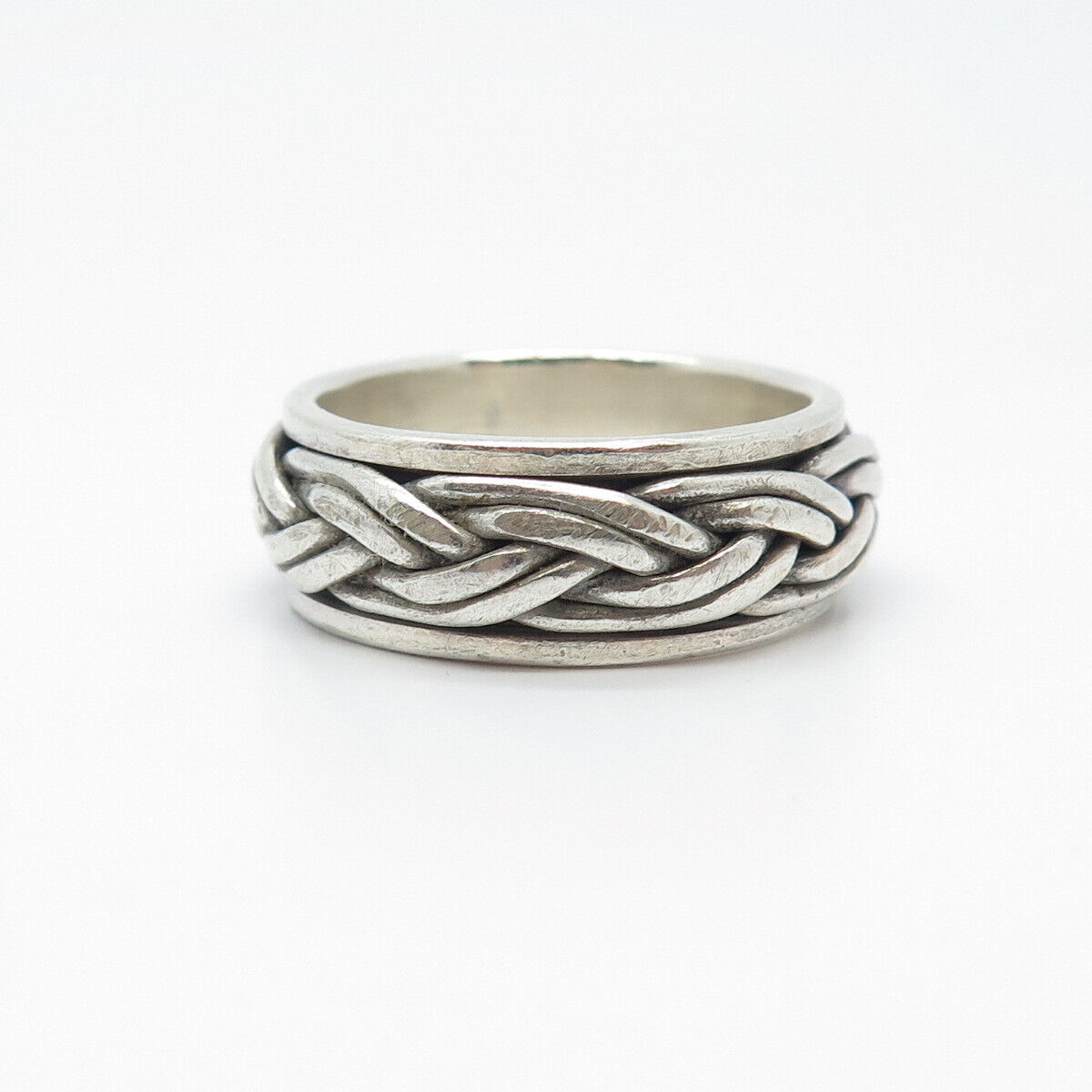 925 Sterling Silver Vintage Celtic Rotating Band Ring Size 9.5