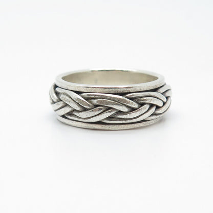 925 Sterling Silver Vintage Celtic Rotating Band Ring Size 9.5