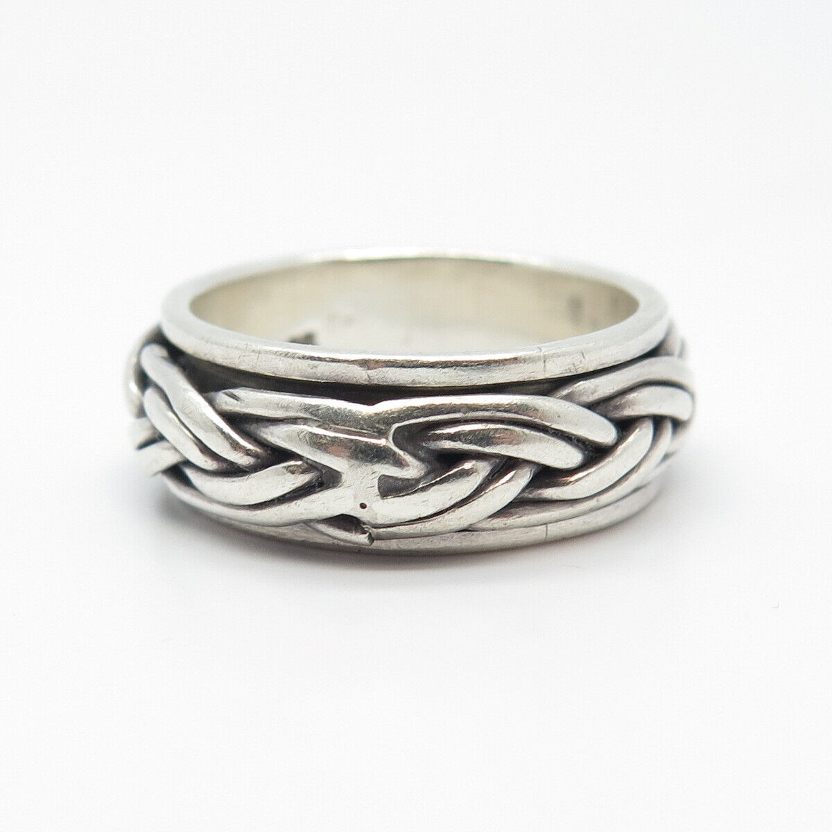 925 Sterling Silver Vintage Celtic Rotating Band Ring Size 9.5