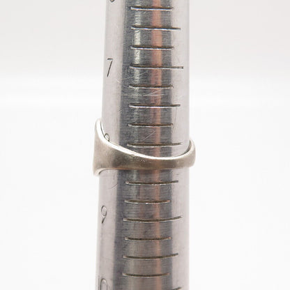 925 Sterling Silver Vintage Modernist Open Wide Ring Size 8.25