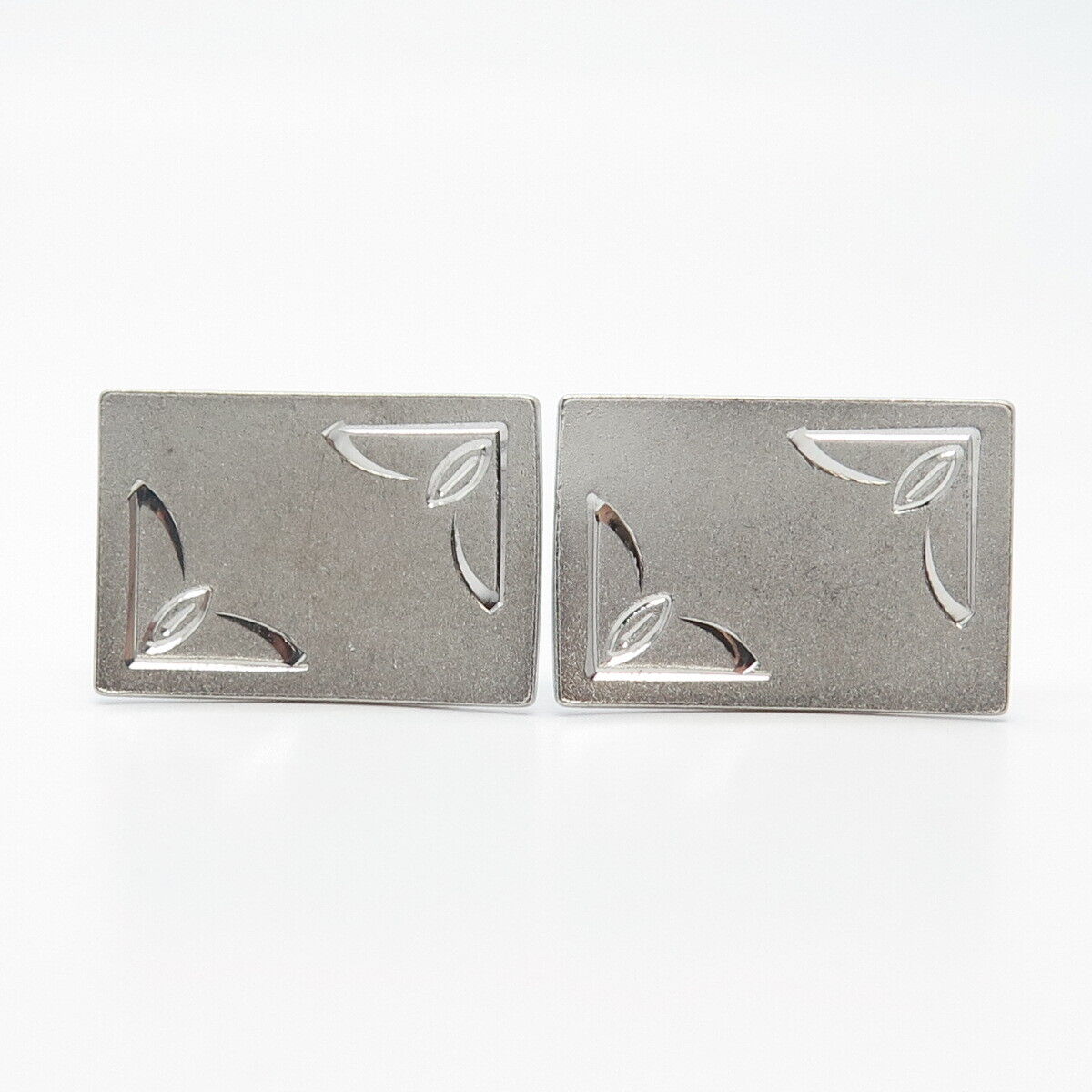 925 Sterling Silver Vintage Etched Cufflinks