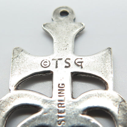 925 Sterling Silver Vintage Terra Sancta Guild Cross & Heart Pendant