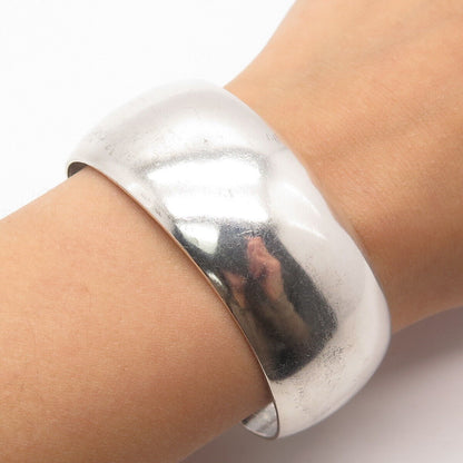 925 Sterling Silver Vintage Wide Adjustable Cuff Bracelet 6.5"