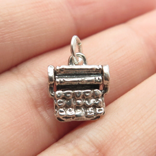 925 Sterling Silver Vintage Typewriter Minimalist Pendant