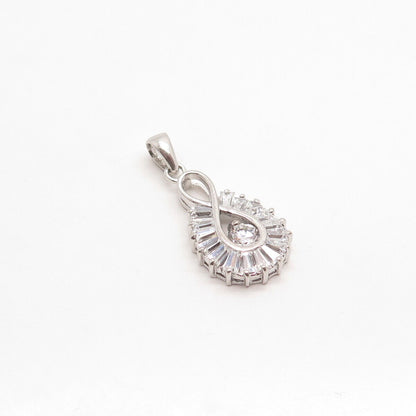 S925 Sterling Silver C Z Twisted Infinity Pendant