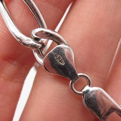 925 Sterling Silver Italy BSI Figaro Link Bracelet 8.5"