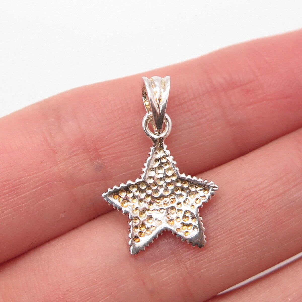 925 Sterling Silver Vintage Starfish Textured Pendant