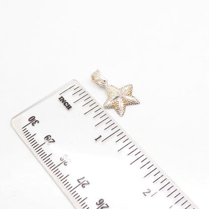 925 Sterling Silver Vintage Starfish Textured Pendant