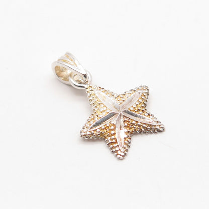 925 Sterling Silver Vintage Starfish Textured Pendant