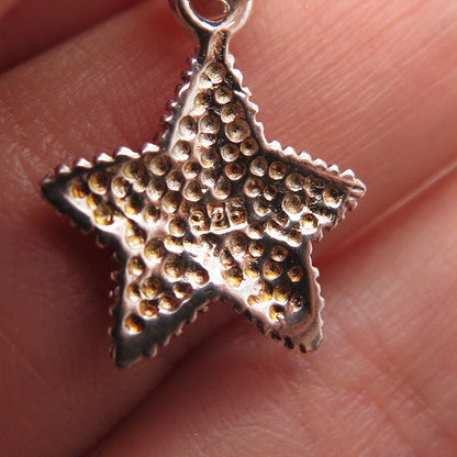 925 Sterling Silver Vintage Starfish Textured Pendant