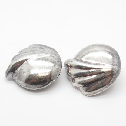 925 Sterling Silver Vintage Shell Clip On Earrings