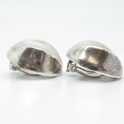 925 Sterling Silver Vintage Mexico Abstract Clip On Earrings