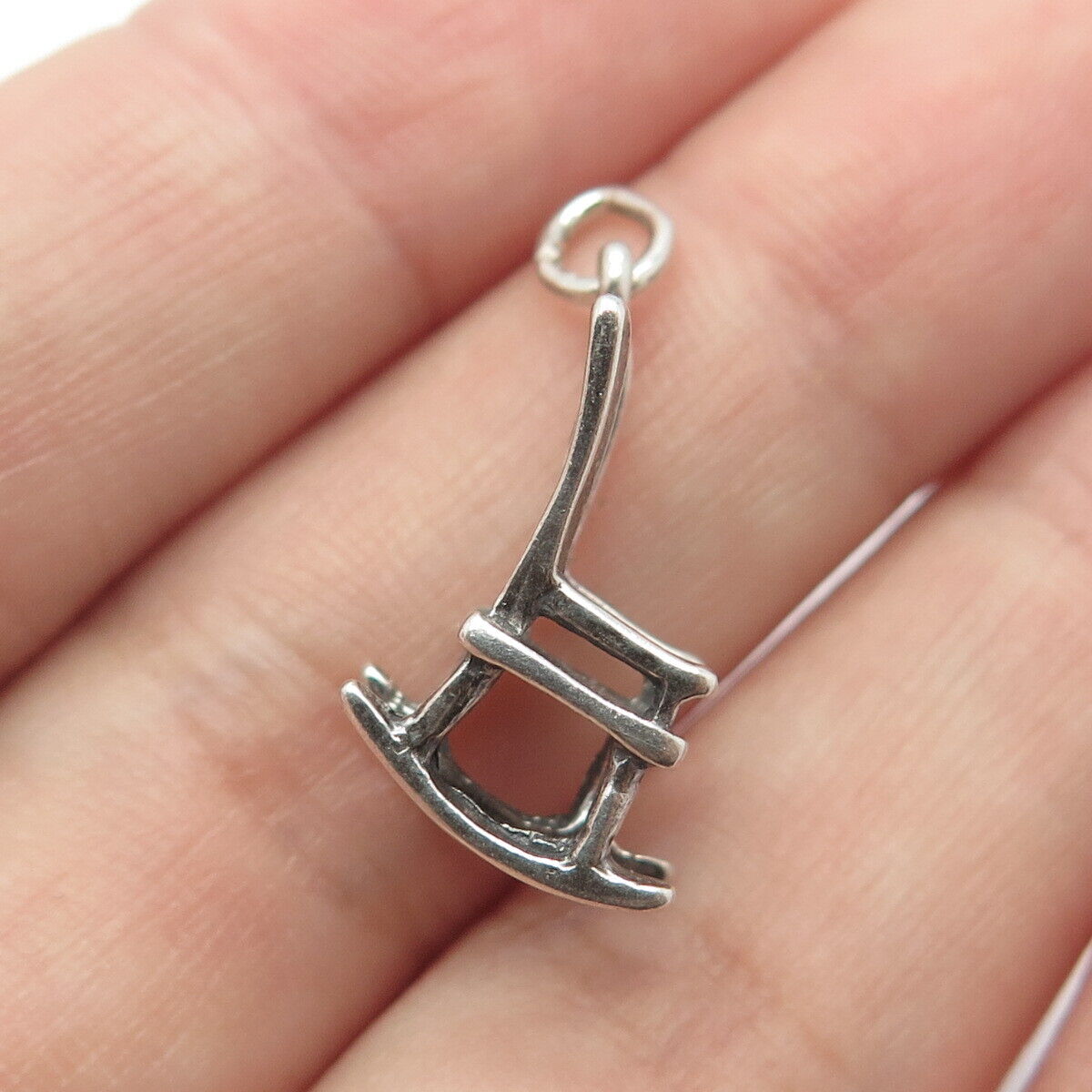 925 Sterling Silver Vintage Rocking Chair Charm Pendant