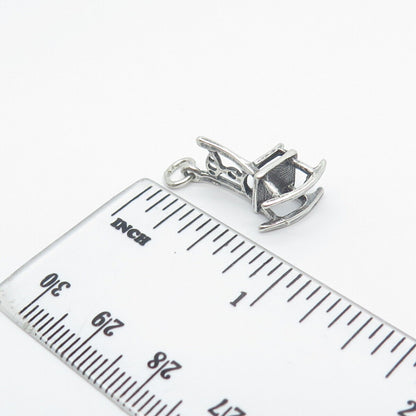 925 Sterling Silver Vintage Rocking Chair Charm Pendant