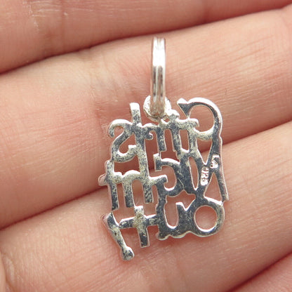 925 Sterling Silver Vintage "Girls Night Out!" Charm Pendant