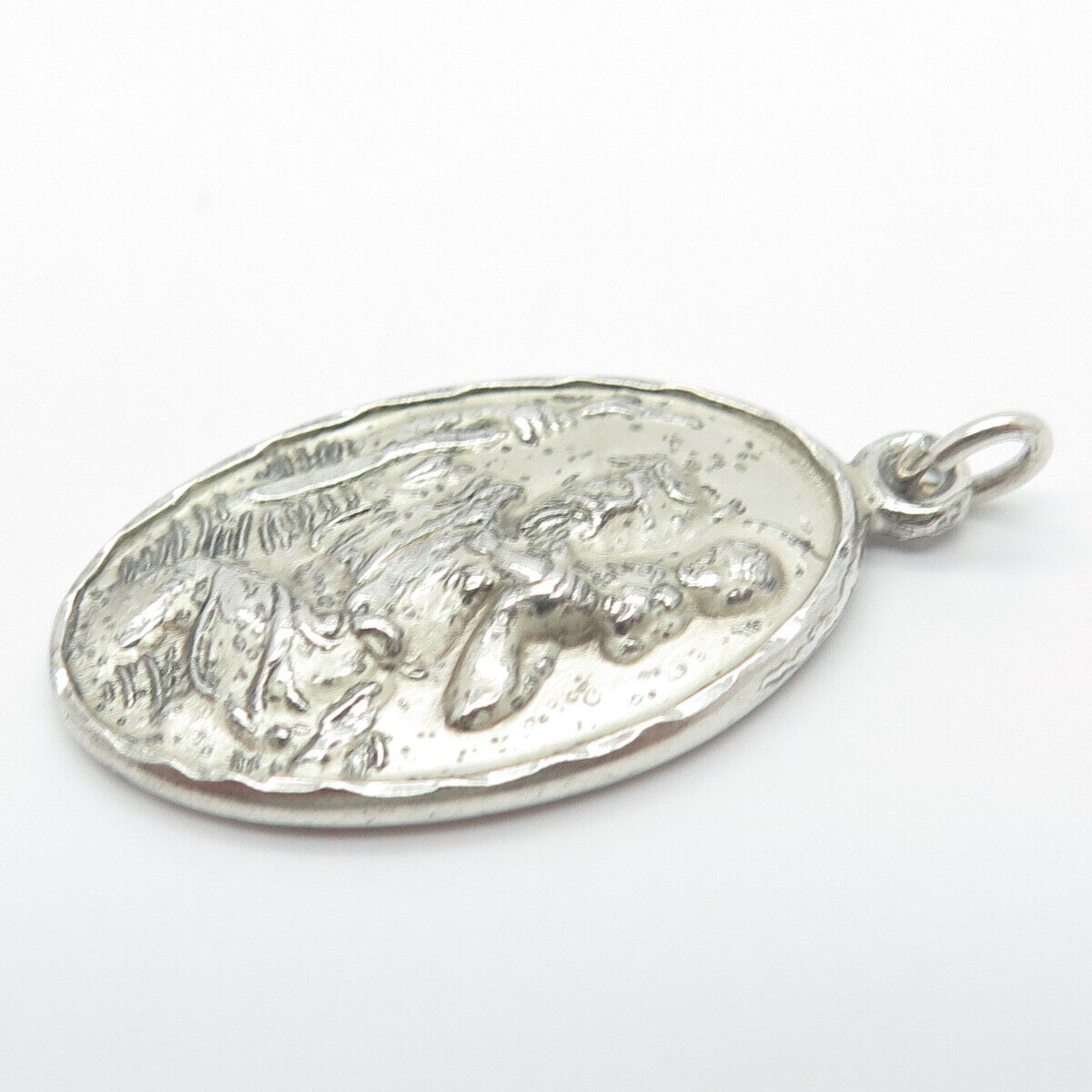 925 Sterling Silver Vintage Hayward St. Christopher Religious Pendant