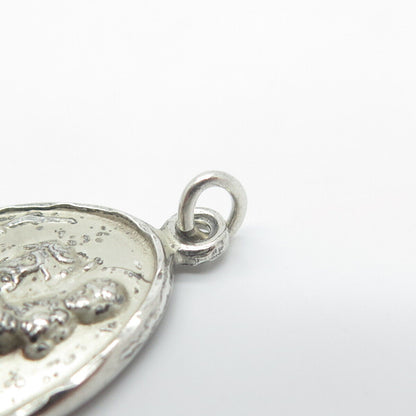 925 Sterling Silver Vintage Hayward St. Christopher Religious Pendant