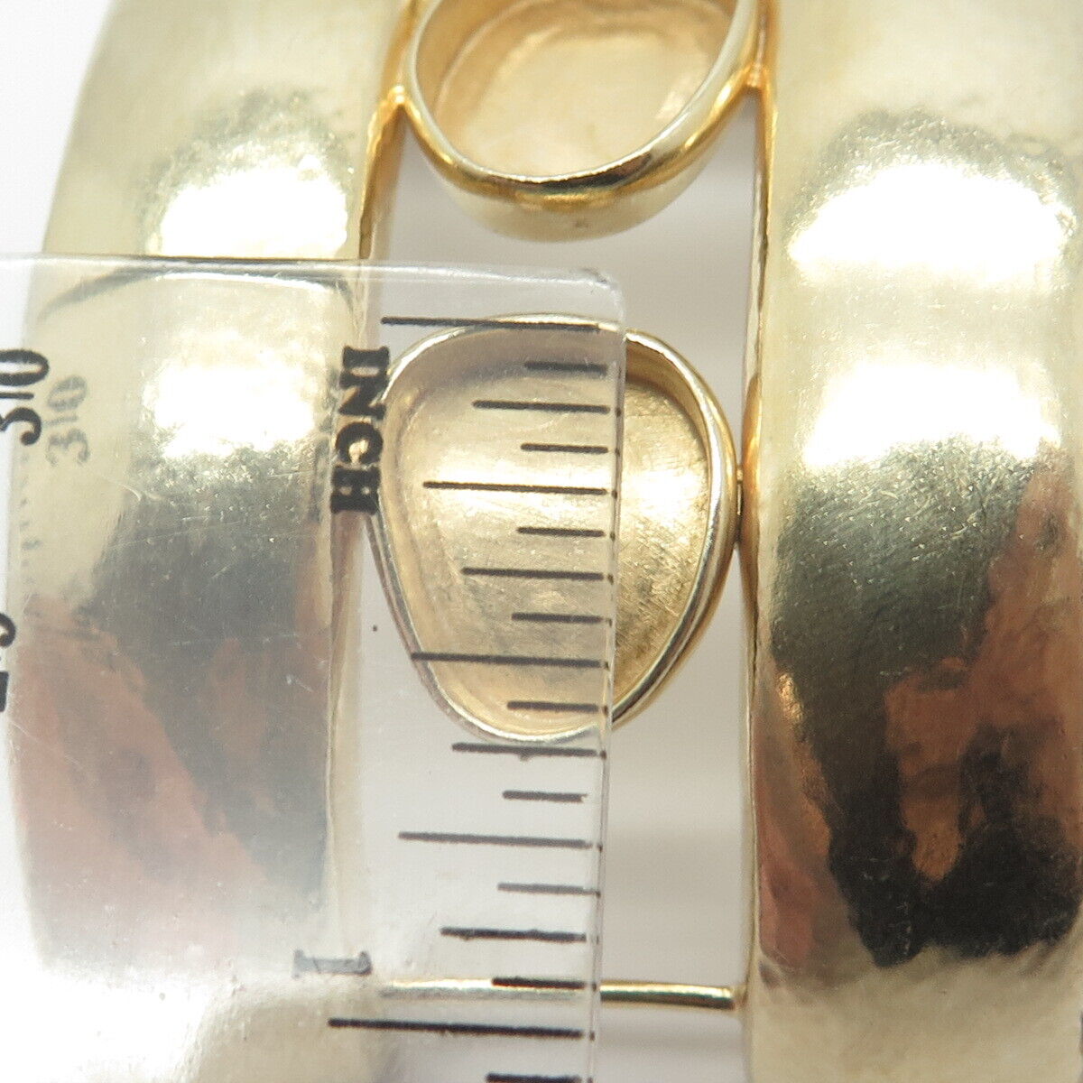 Gold-Tone Vintage Steven Vaubel Modernist Wide Bangle Bracelet 6.75"