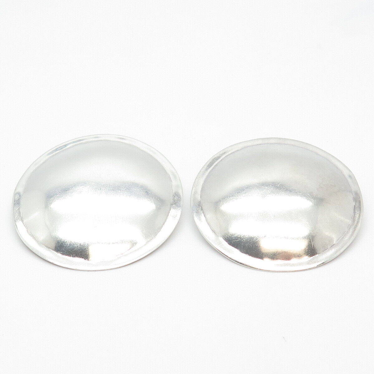 925 Sterling Silver Vintage TCA 1986 Round Plate Earrings