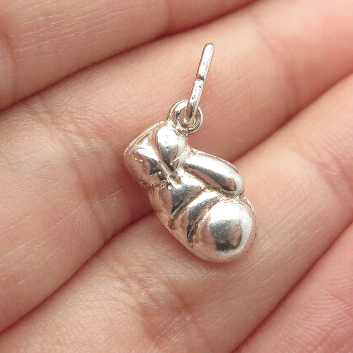 925 Sterling Silver Vintage Italy Boxing Glove Minimalist Pendant