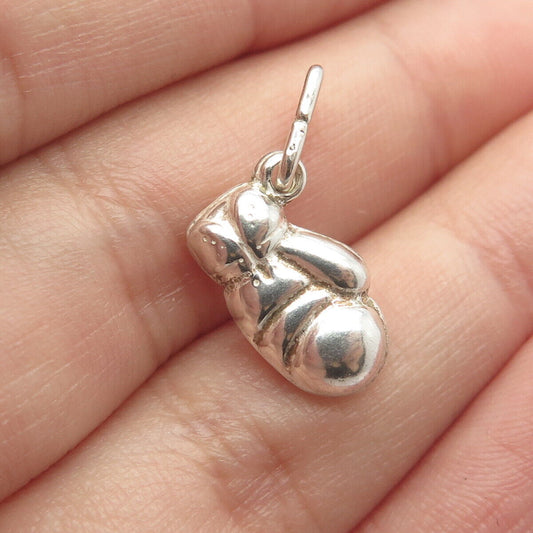 925 Sterling Silver Vintage Italy Boxing Glove Minimalist Pendant