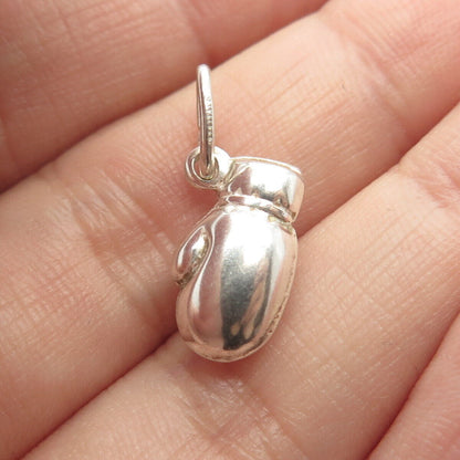 925 Sterling Silver Vintage Italy Boxing Glove Minimalist Pendant