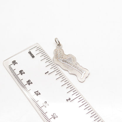 925 Sterling Silver Vintage "Grand Bahama" Island Charm Pendant