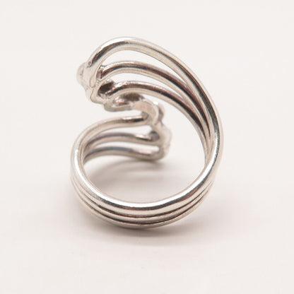 925 Sterling Silver Vintage Beaded Statement Ring Size 6.25