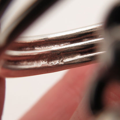 925 Sterling Silver Vintage Beaded Statement Ring Size 6.25