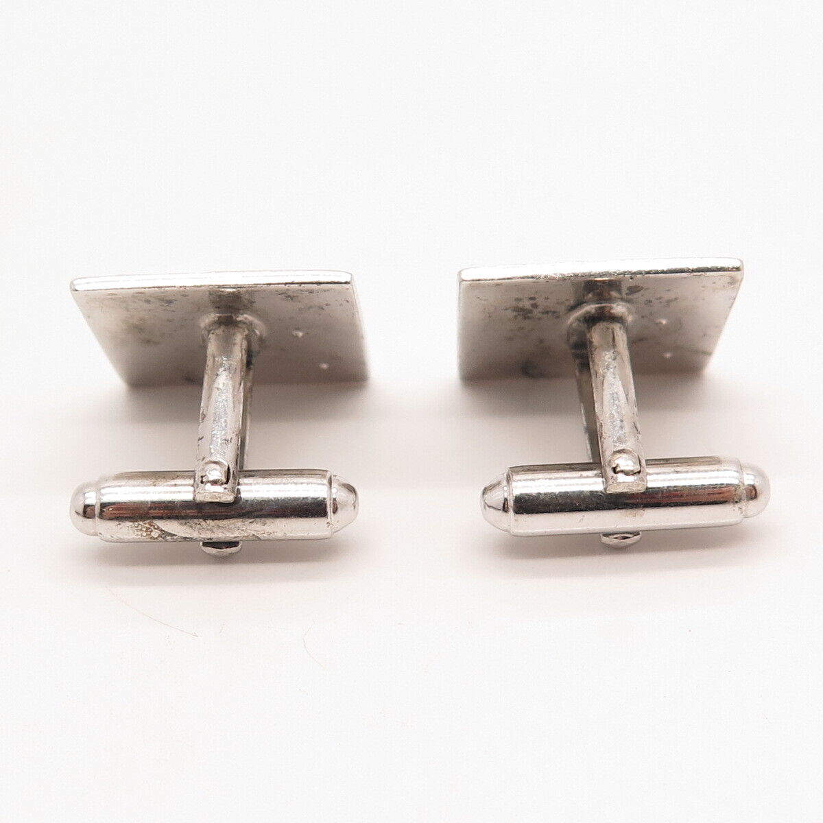 925 Sterling Silver Vintage Anson Etched Square Cufflinks