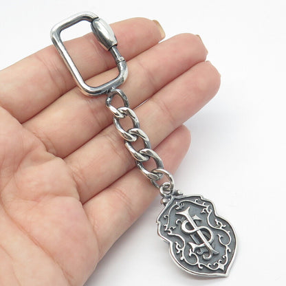 925 Sterling Silver Vintage Mexico Cuban Chain Key Ring