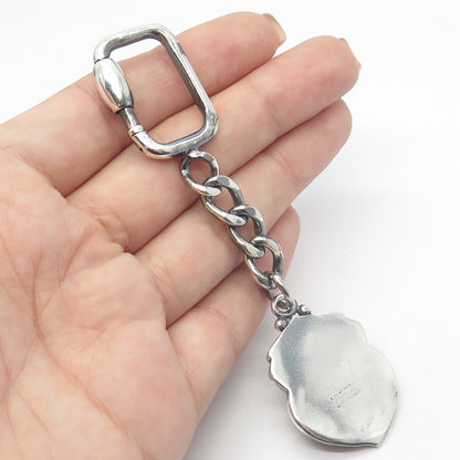 925 Sterling Silver Vintage Mexico Cuban Chain Key Ring