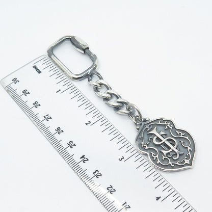 925 Sterling Silver Vintage Mexico Cuban Chain Key Ring