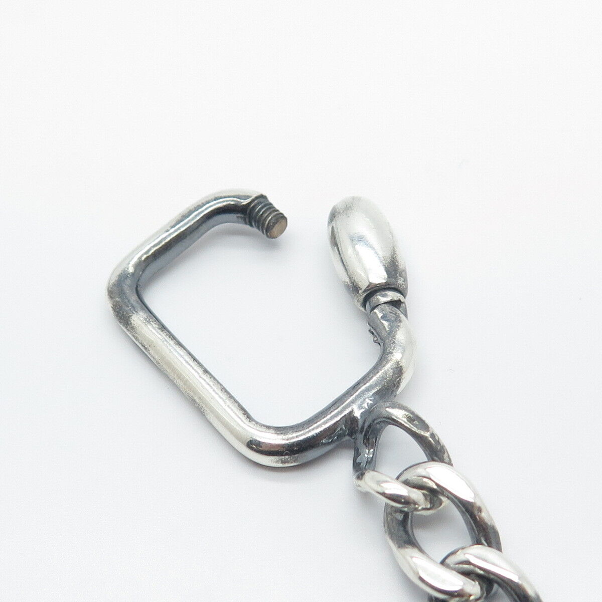 925 Sterling Silver Vintage Mexico Cuban Chain Key Ring