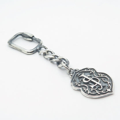 925 Sterling Silver Vintage Mexico Cuban Chain Key Ring