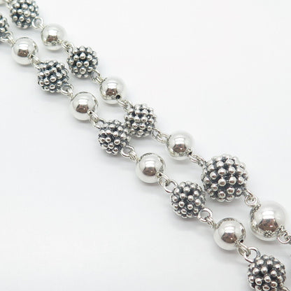 925 Sterling Silver Vintage Michael Dawkins Real Pearl Ball Chain Necklace 20"