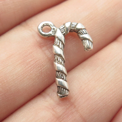 925 Sterling Silver Vintage Candy Cane Pendant