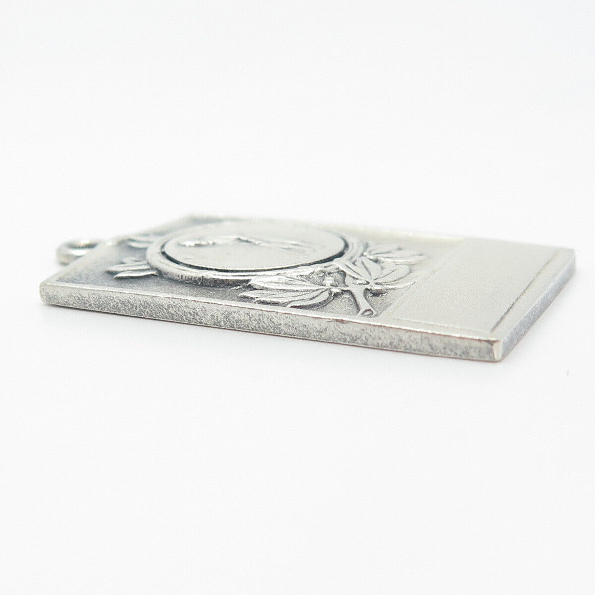 925 Sterling Silver Vintage Balfour Golf Player Rectangle Pendant