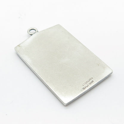925 Sterling Silver Vintage Balfour Golf Player Rectangle Pendant