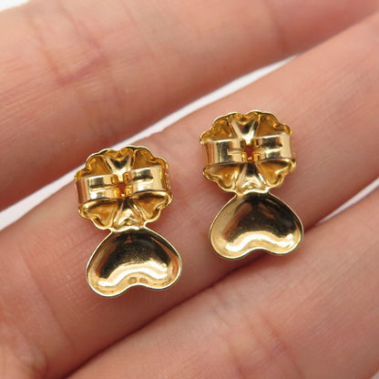 925 Sterling Silver Yellow Gold Plated Heart Butterfly Push Backs for Earrings