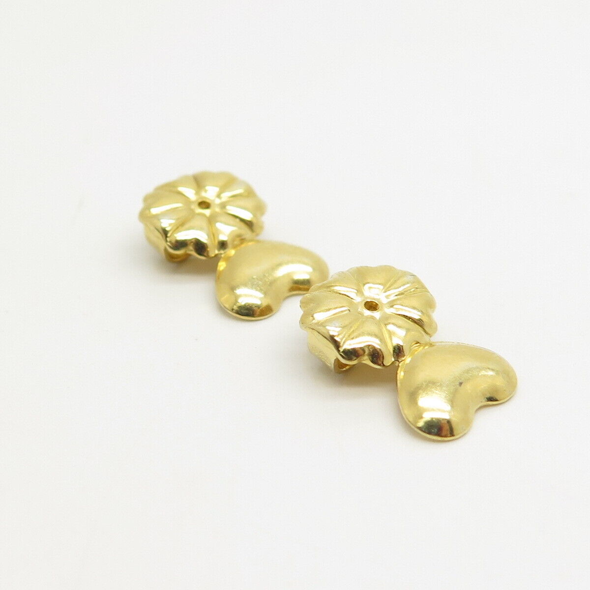 925 Sterling Silver Yellow Gold Plated Heart Butterfly Push Backs for Earrings