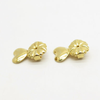 925 Sterling Silver Yellow Gold Plated Heart Butterfly Push Backs for Earrings