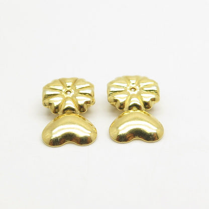 925 Sterling Silver Yellow Gold Plated Heart Butterfly Push Backs for Earrings