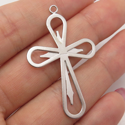 925 Sterling Silver 2-Tone Vintage Cross Pendant