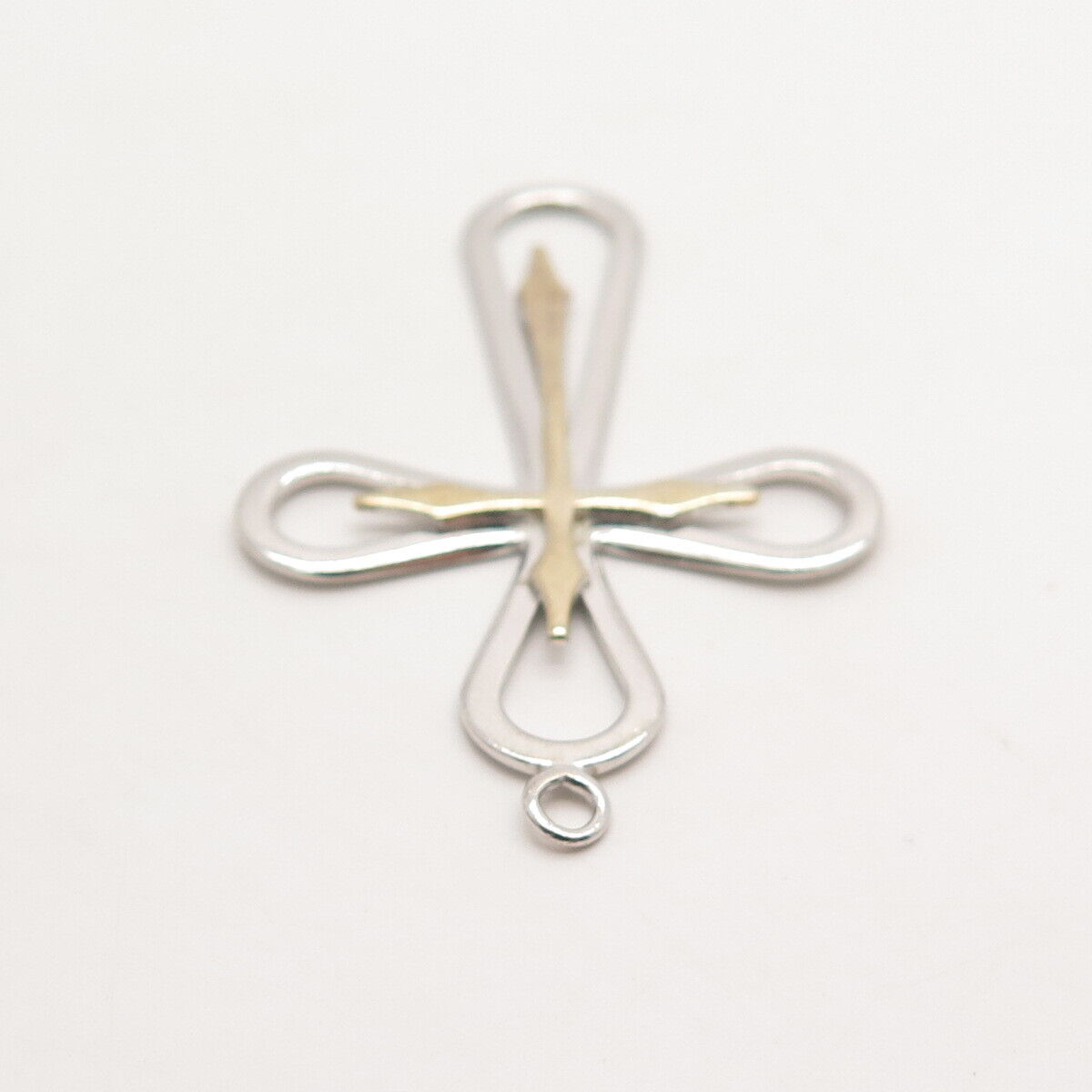 925 Sterling Silver 2-Tone Vintage Cross Pendant