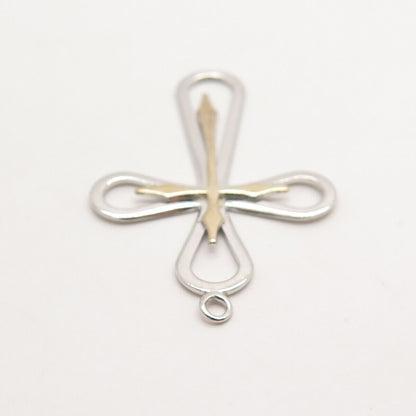 925 Sterling Silver 2-Tone Vintage Cross Pendant