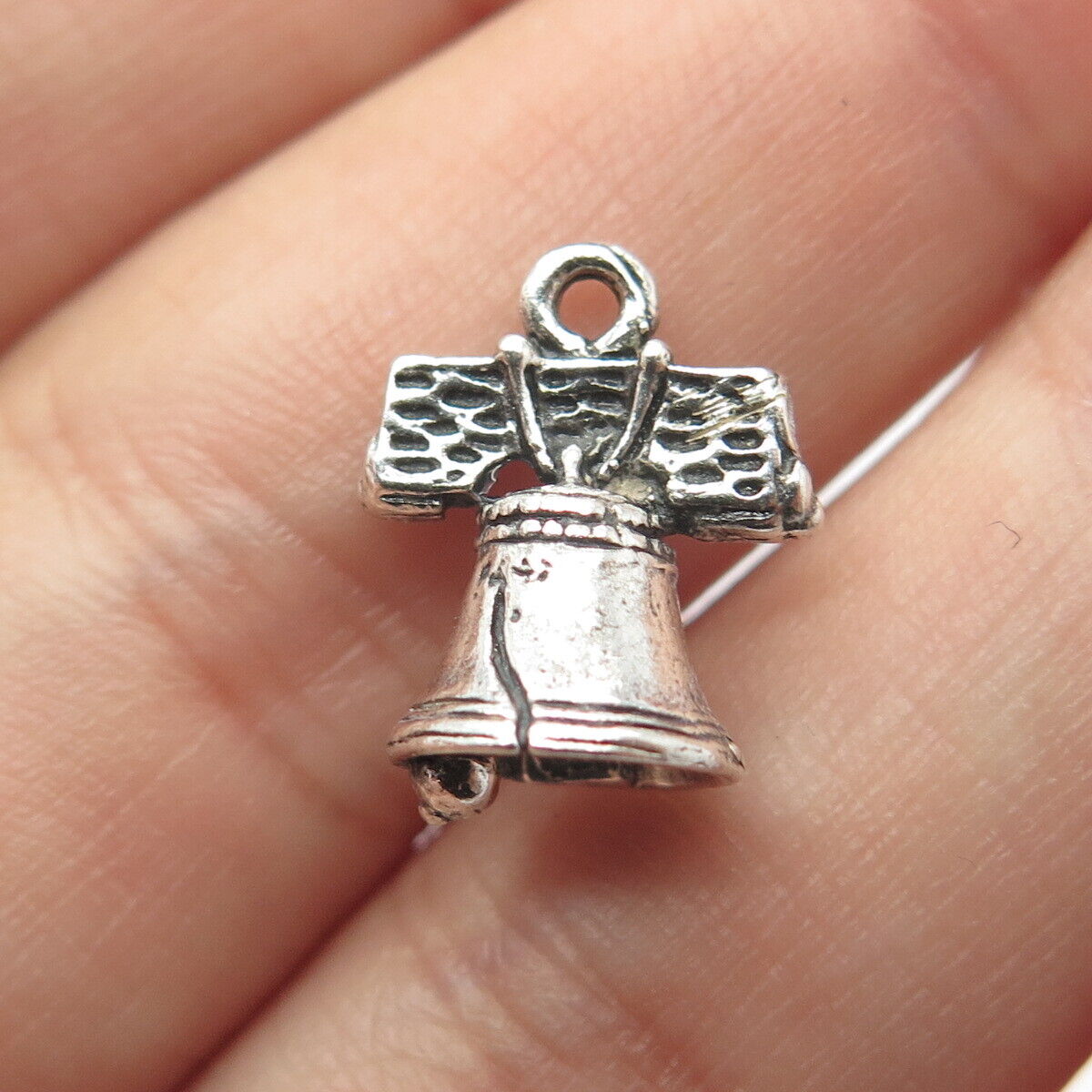 925 Sterling Silver Vintage Bell Minimalist Pendant