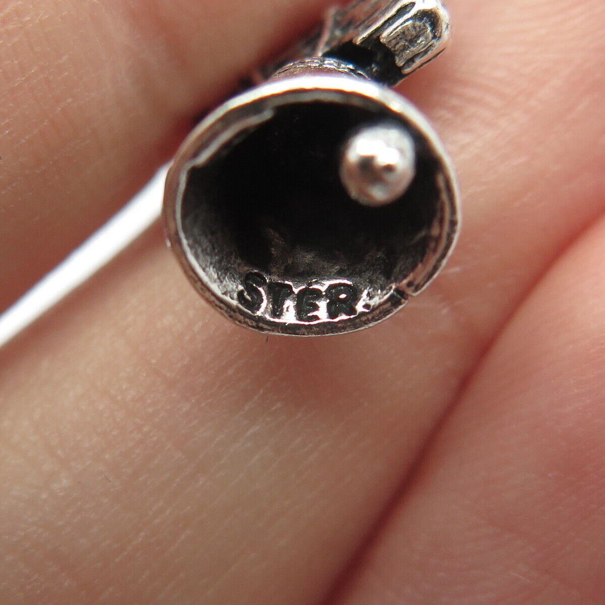 925 Sterling Silver Vintage Bell Minimalist Pendant